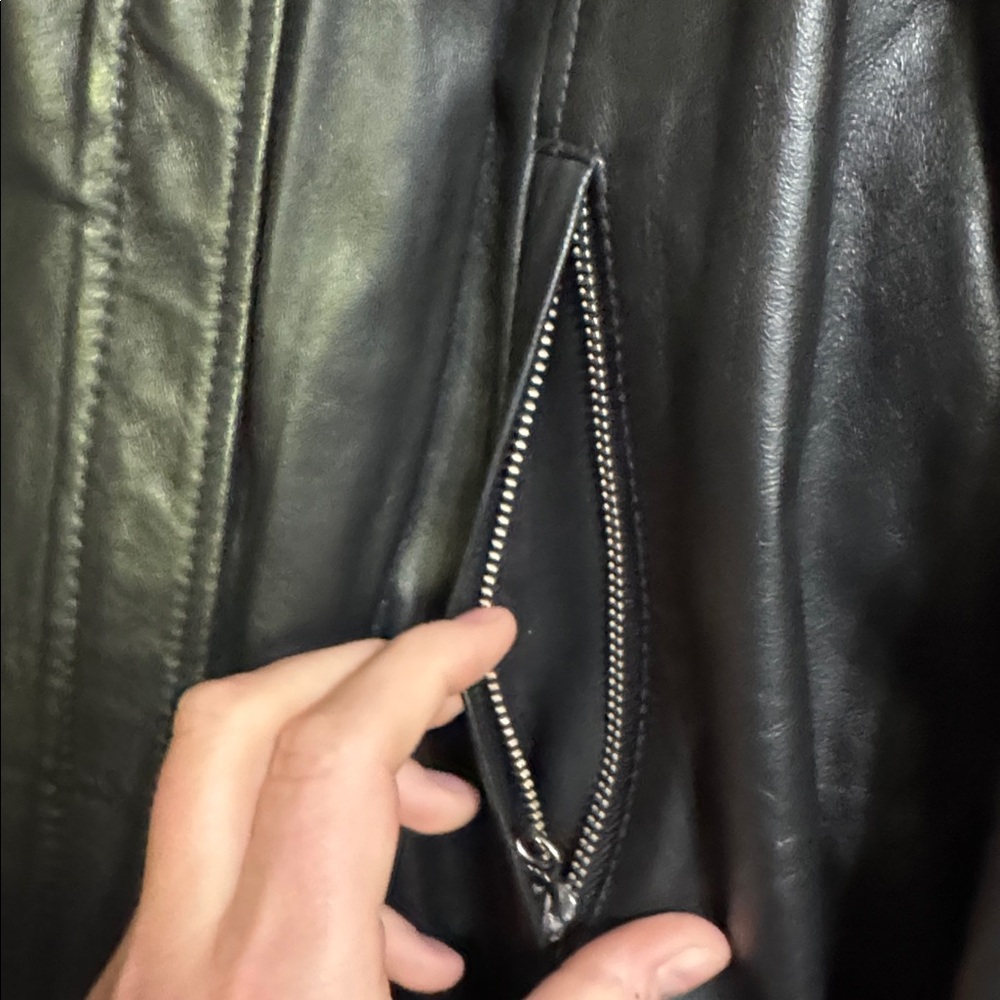 Halogen Drape Front Leather Jacket - image 6